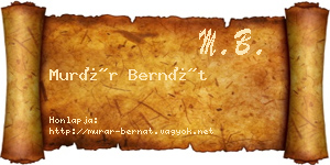 Murár Bernát névjegykártya